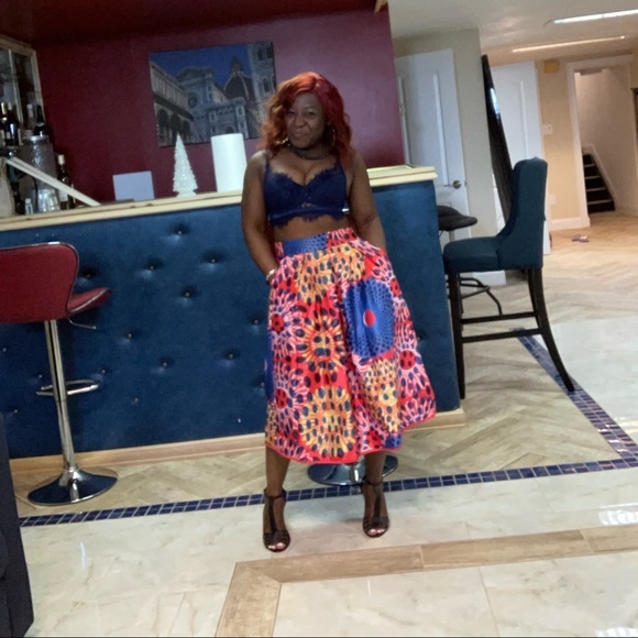 COPY - Vintage African Print long skirt - Picture 7 of 8